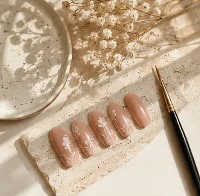Nail painting tools and workspace